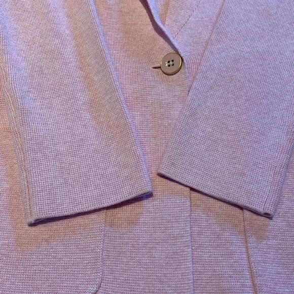 Talbots Knit Jacket Blazer Cotton Blend Single Button Blazer Shell Pink Size SP - Picture 6 of 11